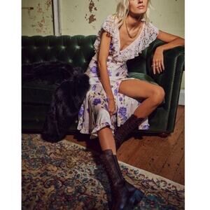 NWT Free People Warm Hearts Midi Floral Lace Prairie Dress